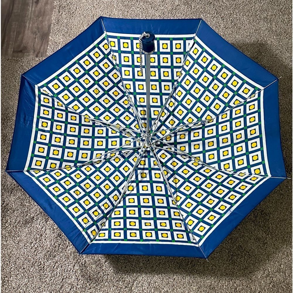 Vintage Lilac Floral Umbrella Parasol ~ White Leather Handle